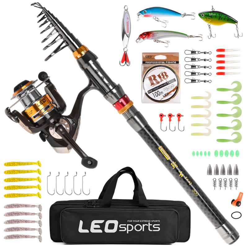 Freshwater Line - Joran pancing serat karbon teleskopik, joran